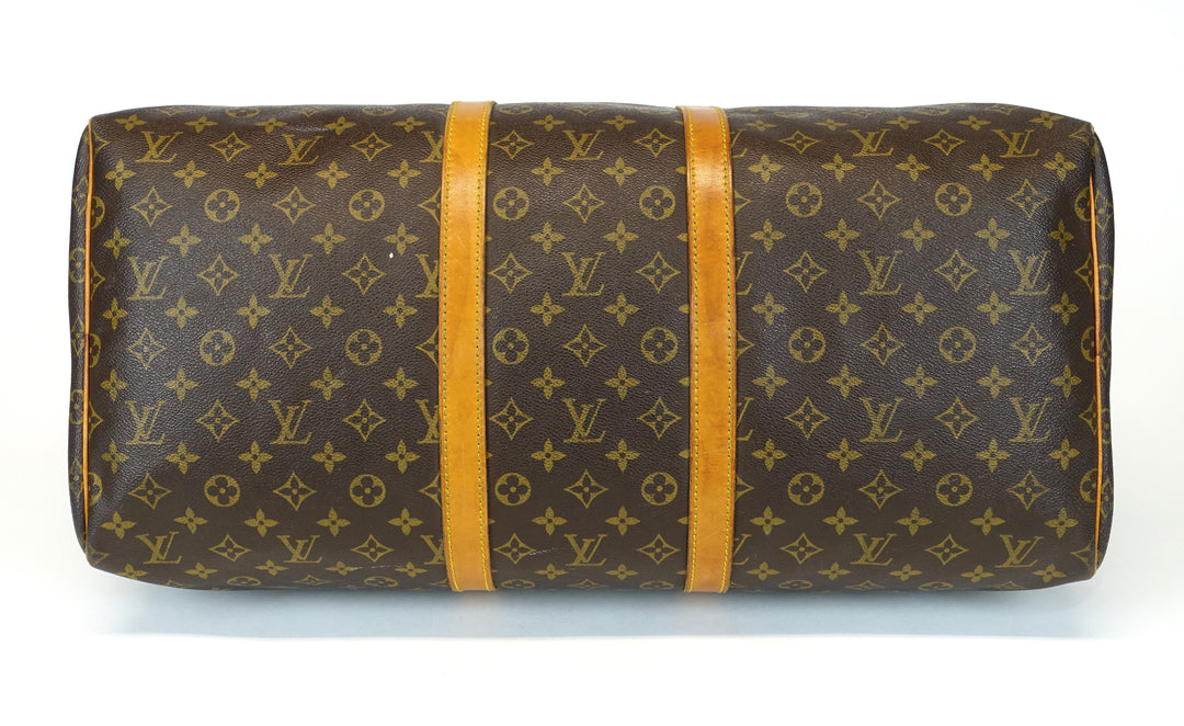 vintage keepall 55 monogram canvas travel bag