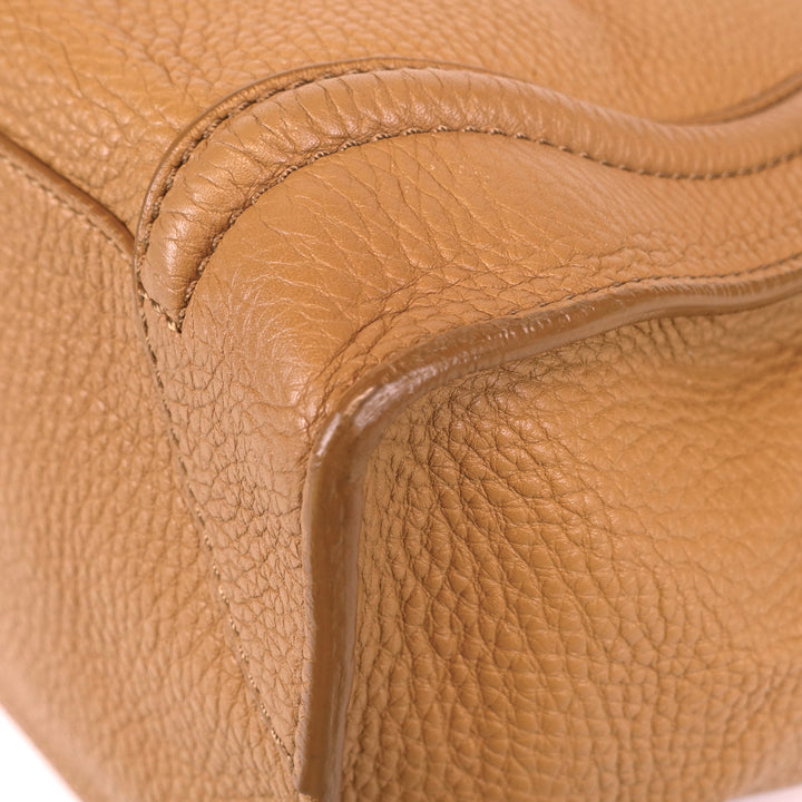 pebbled calf leather tote bag