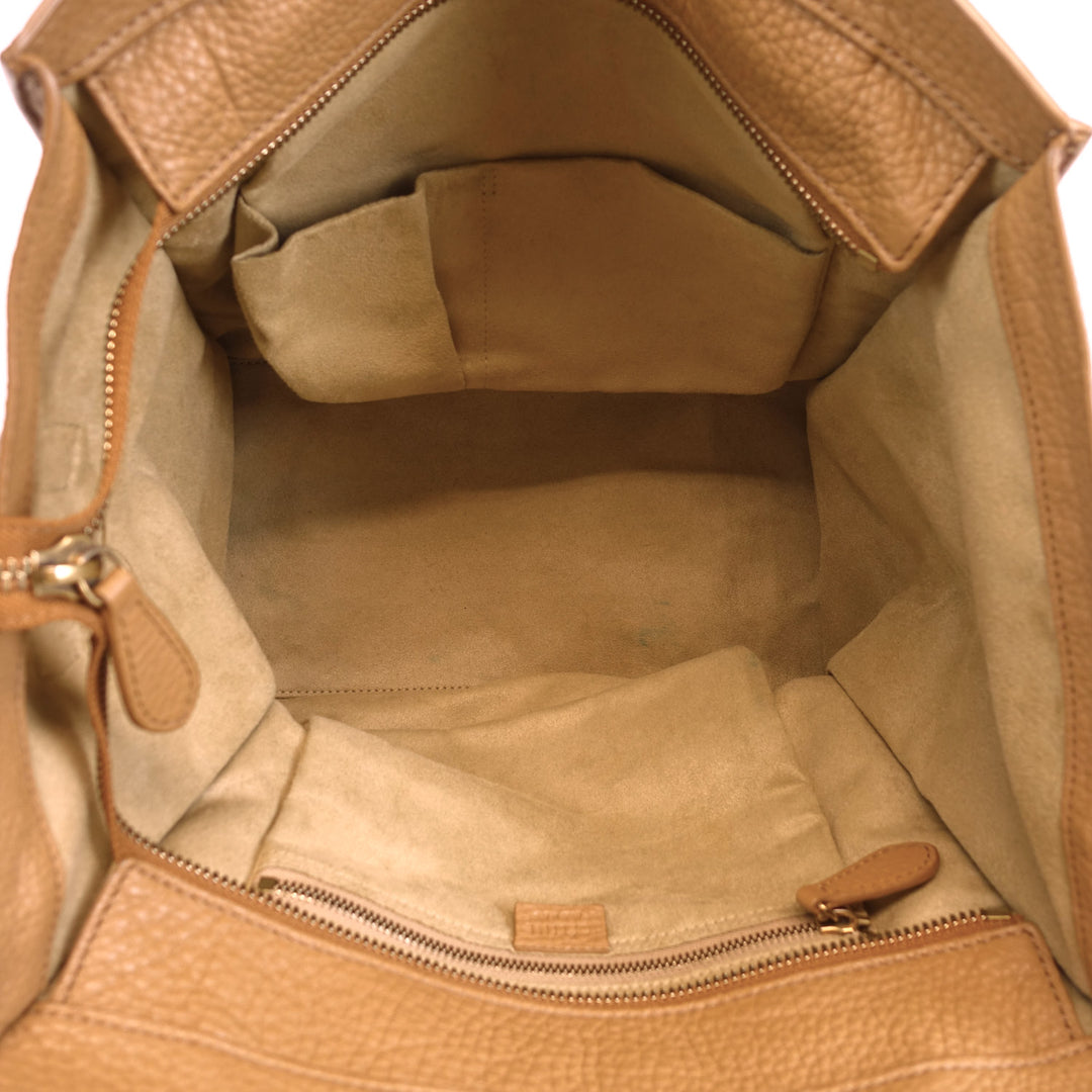 pebbled calf leather tote bag