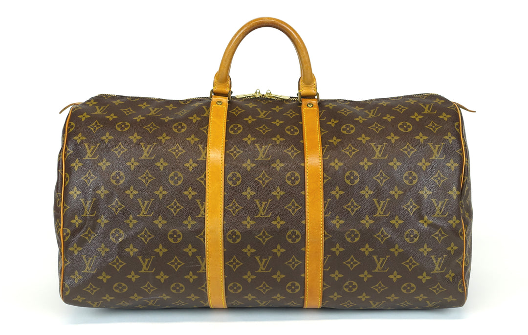 vintage keepall 55 monogram canvas travel bag