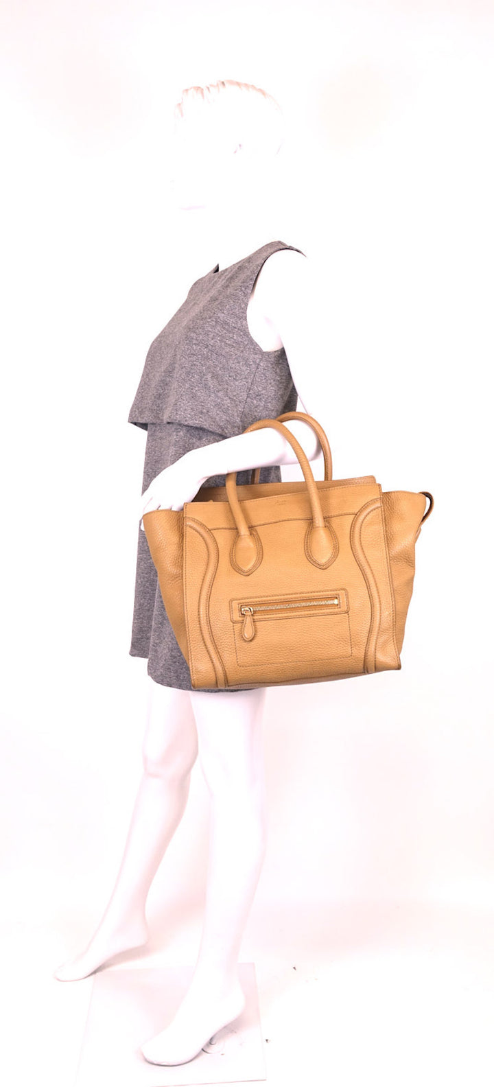 pebbled calf leather tote bag