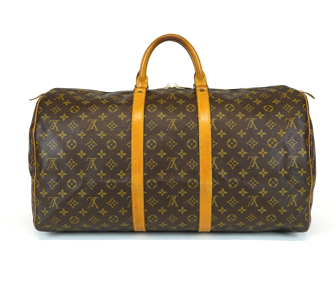vintage keepall 55 monogram canvas travel bag