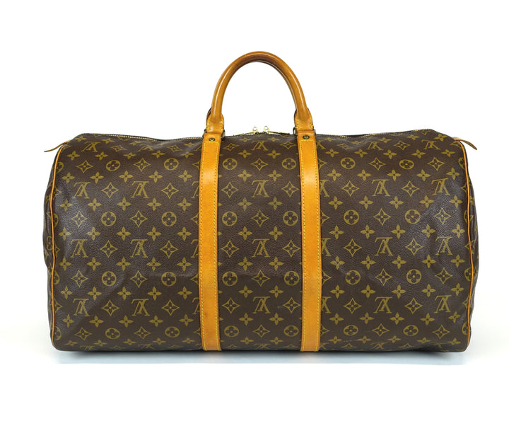vintage keepall 55 monogram canvas travel bag