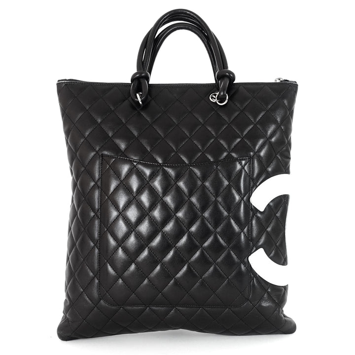 lambskin leather cambon ligne flat tote