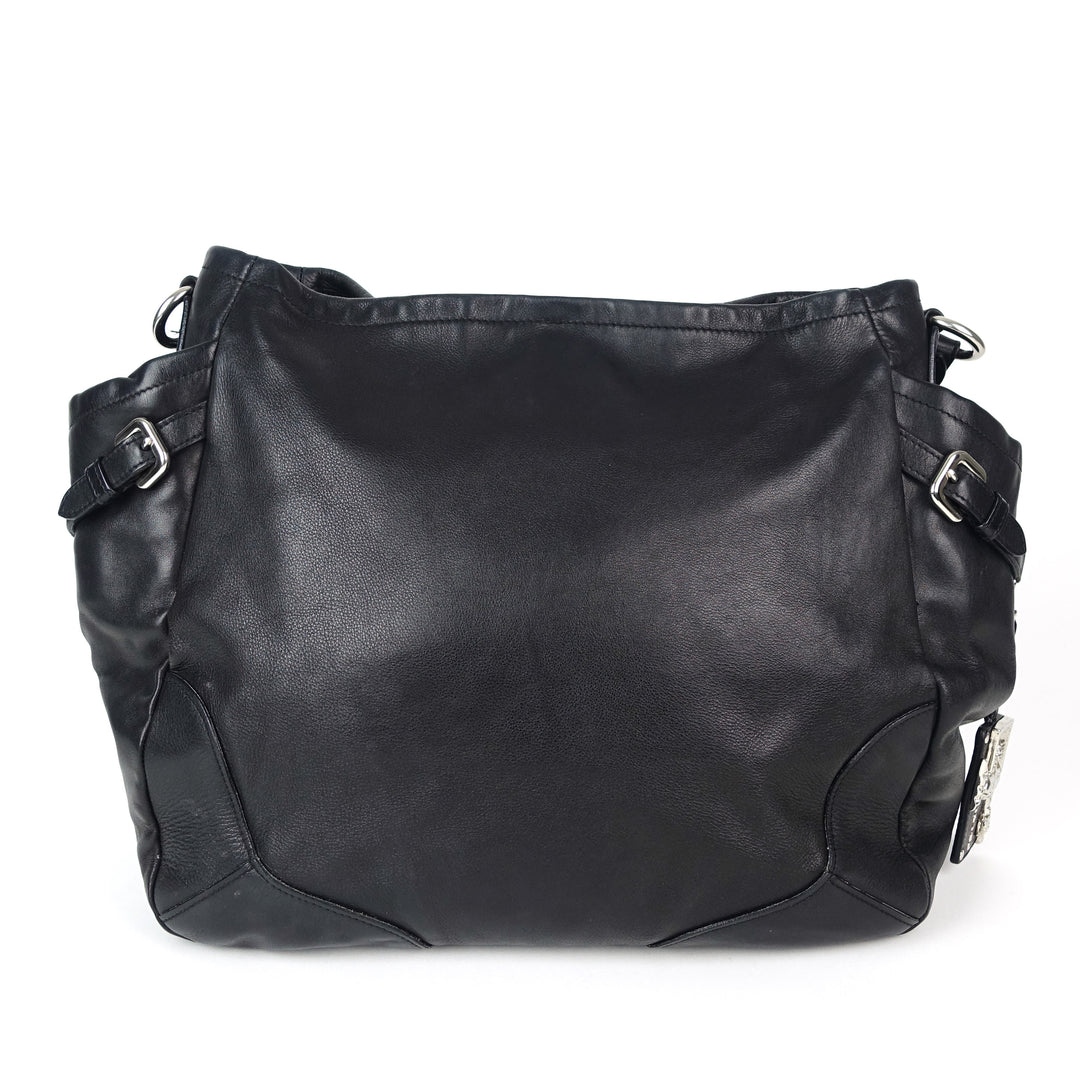 vitello daino leather hobo bag