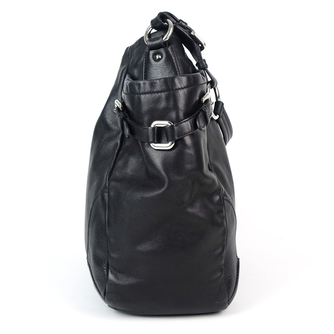 vitello daino leather hobo bag