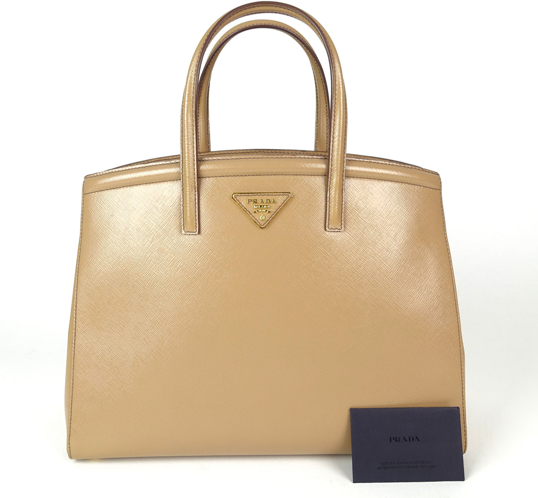 vernice saffiano leather tote bag