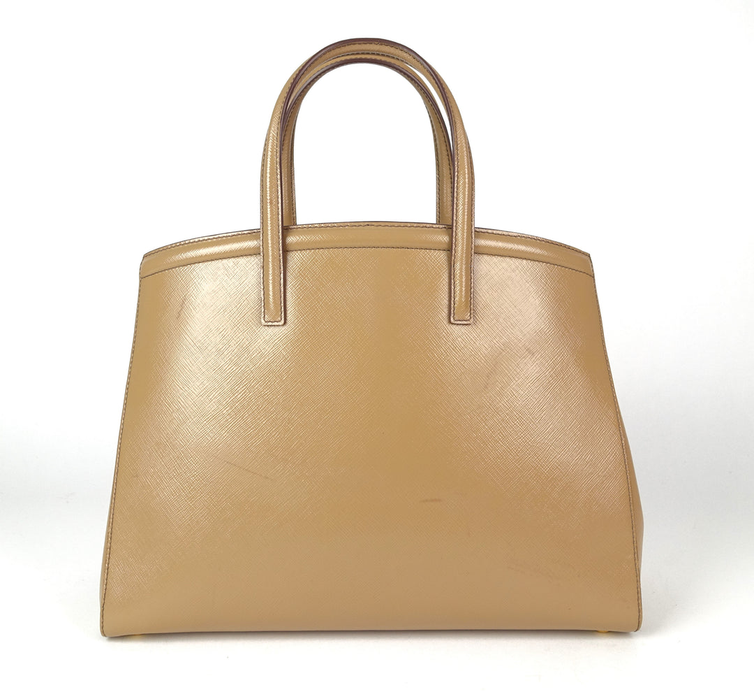 vernice saffiano leather tote bag