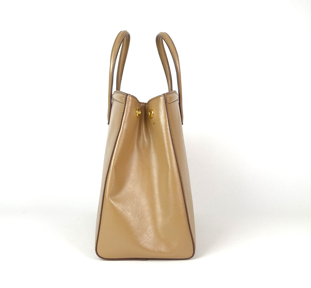 vernice saffiano leather tote bag