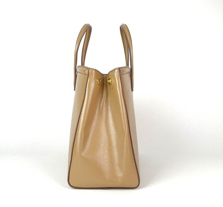 vernice saffiano leather tote bag