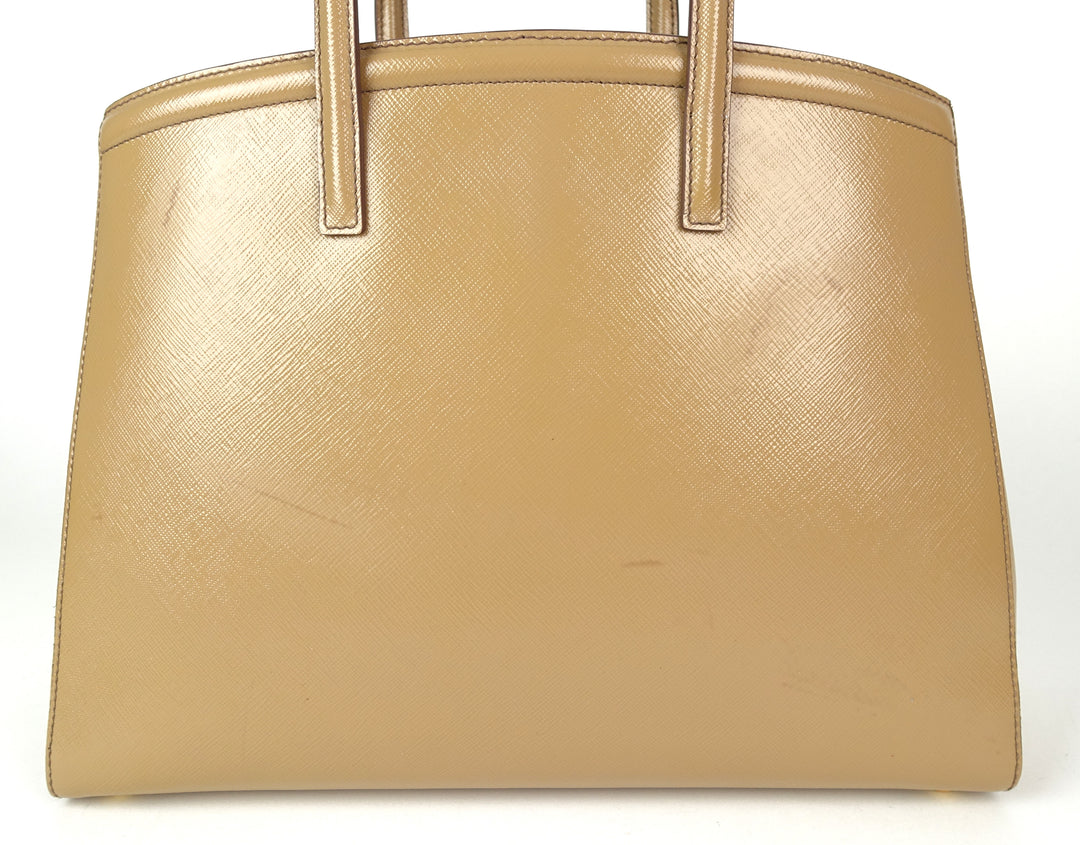 vernice saffiano leather tote bag