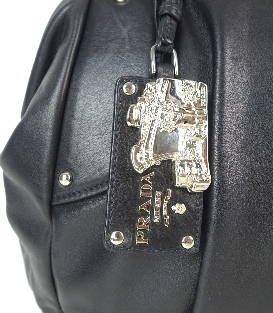 vitello daino leather bowler bag