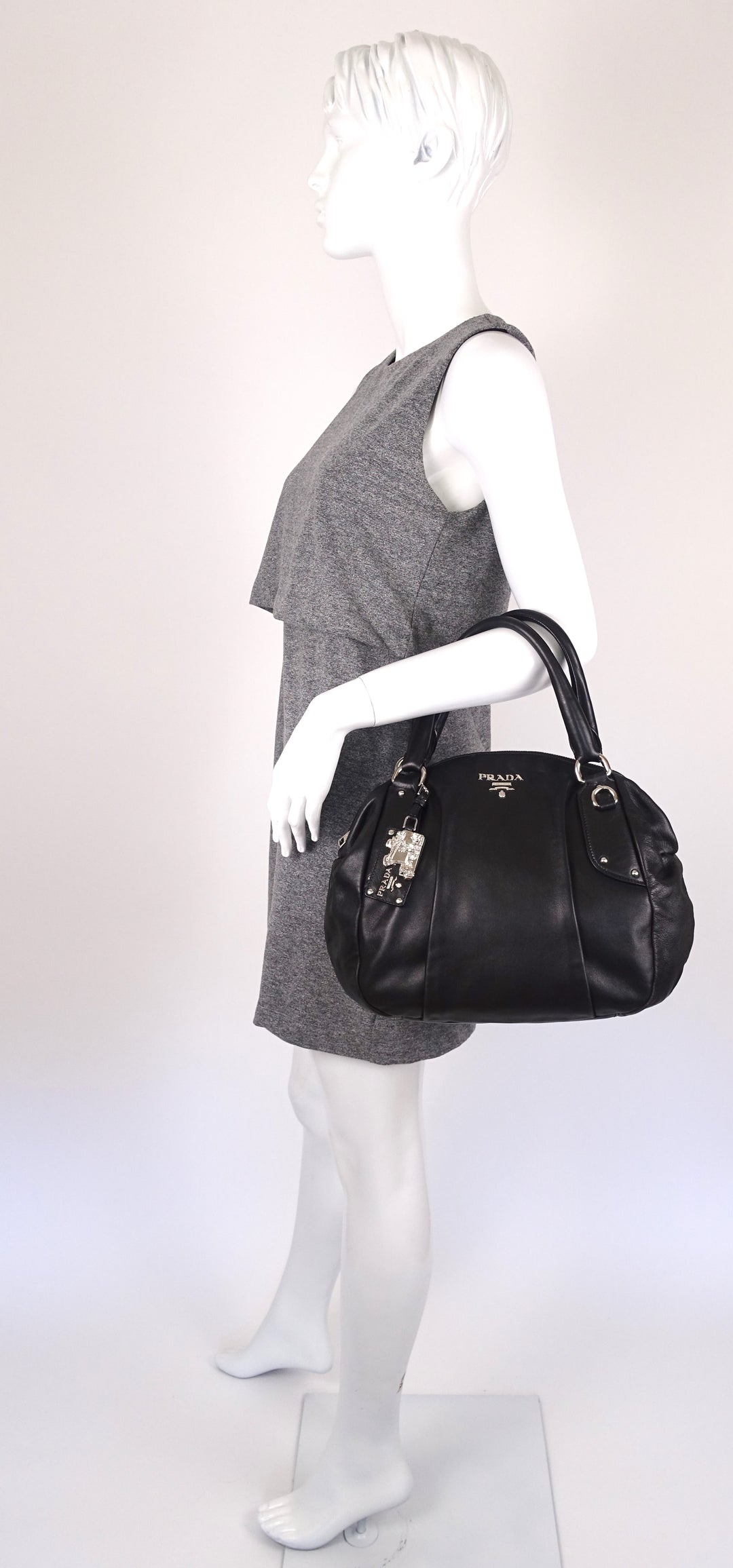 vitello daino leather bowler bag