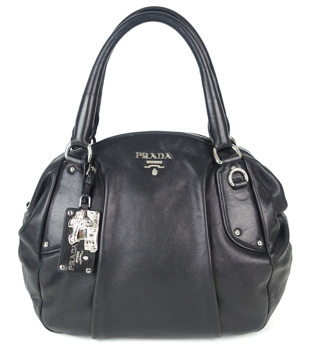 vitello daino leather bowler bag