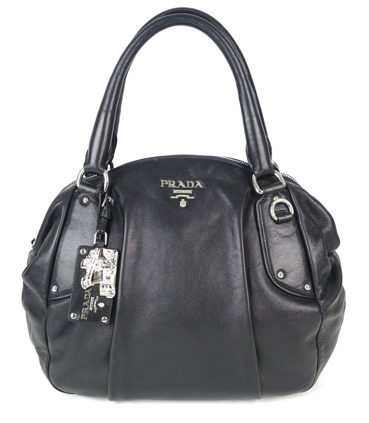 vitello daino leather bowler bag