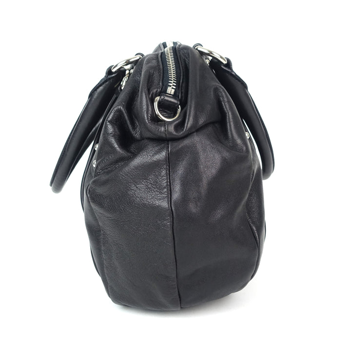 vitello daino leather bowler bag