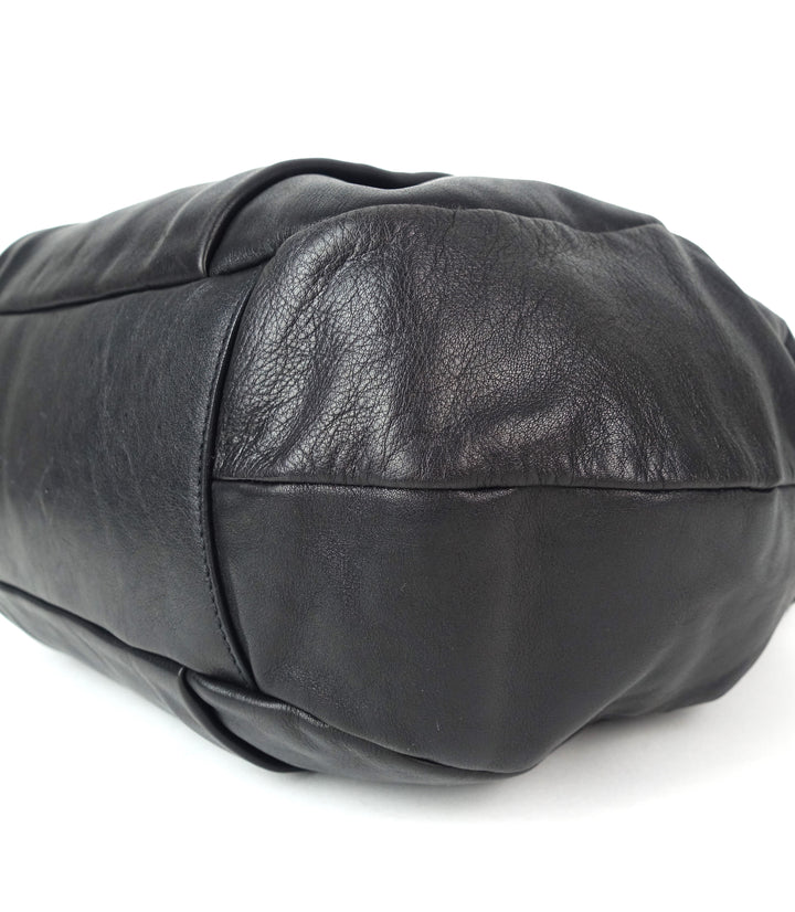 vitello daino leather bowler bag