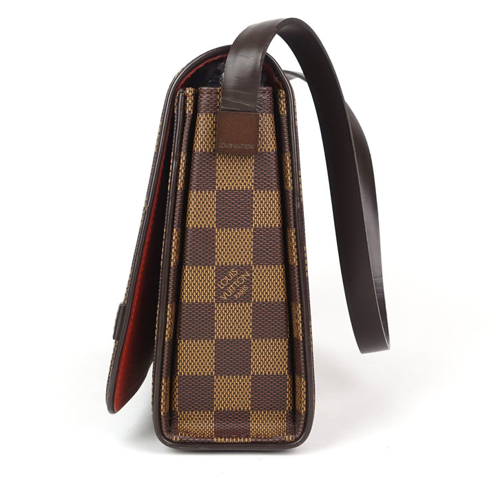 tribeca carre damier ebene canvas shoulder bag