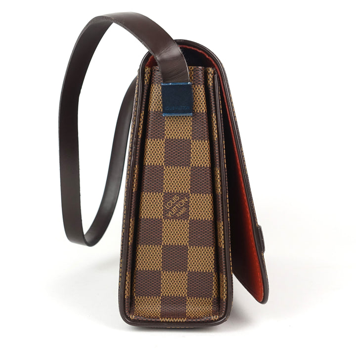 tribeca carre damier ebene canvas shoulder bag