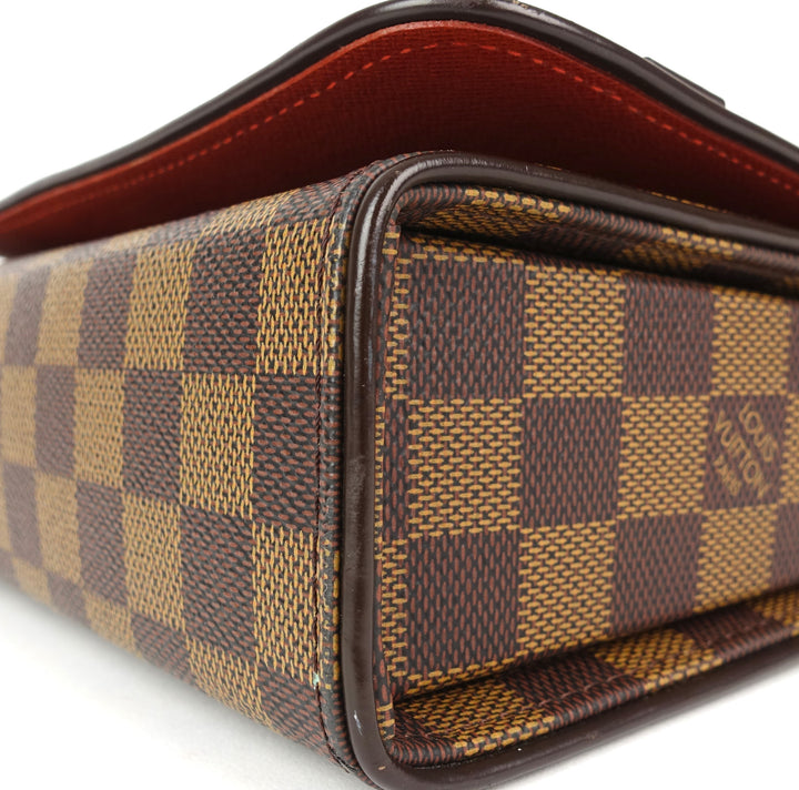 tribeca carre damier ebene canvas shoulder bag