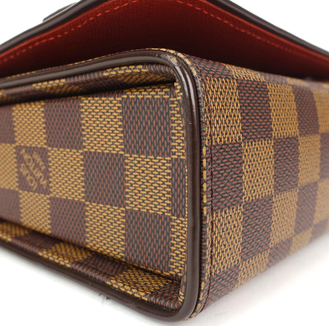 tribeca carre damier ebene canvas shoulder bag