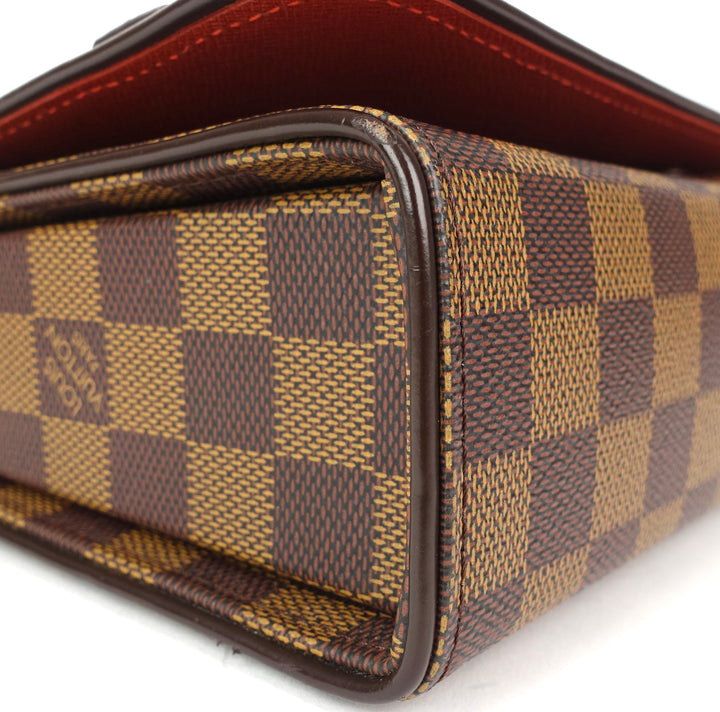 tribeca carre damier ebene canvas shoulder bag