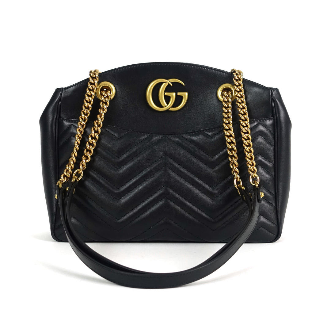 marmont matelasse chevron leather tote bag