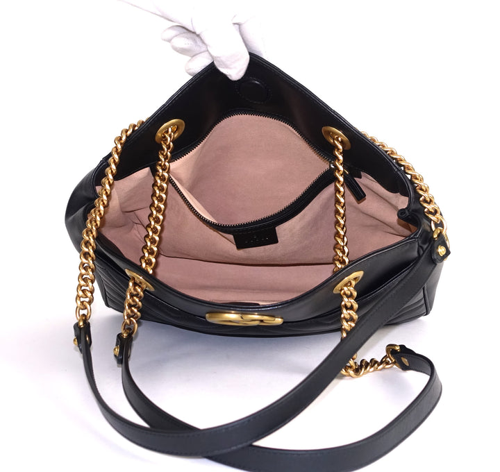 marmont matelasse chevron leather tote bag