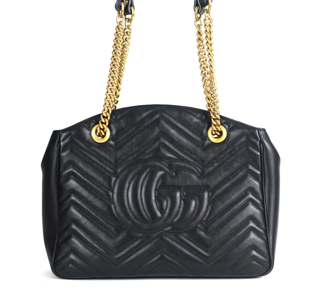 marmont matelasse chevron leather tote bag