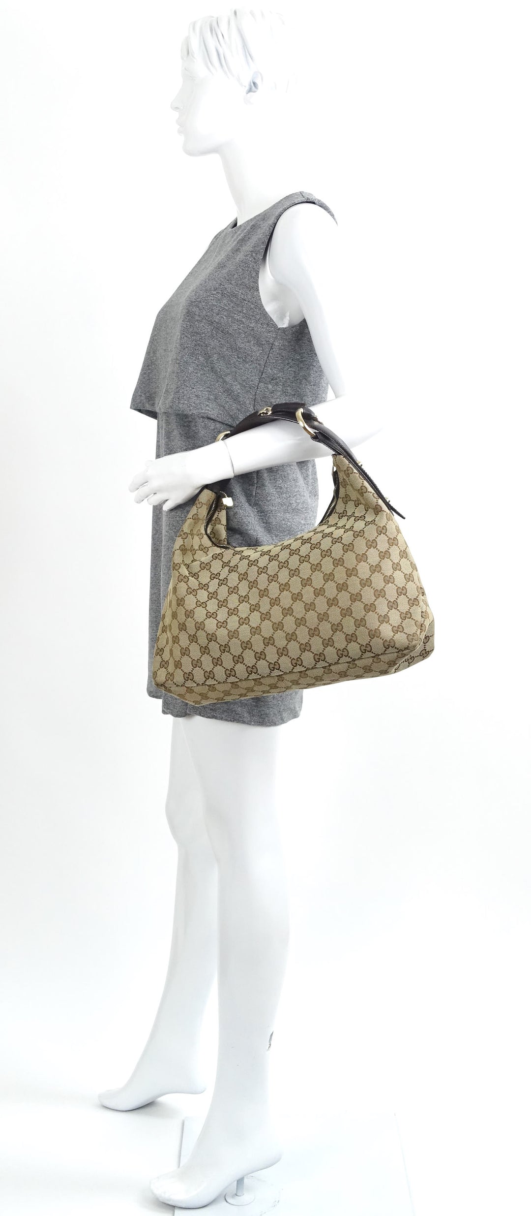 monogram canvas horsebit hobo bag