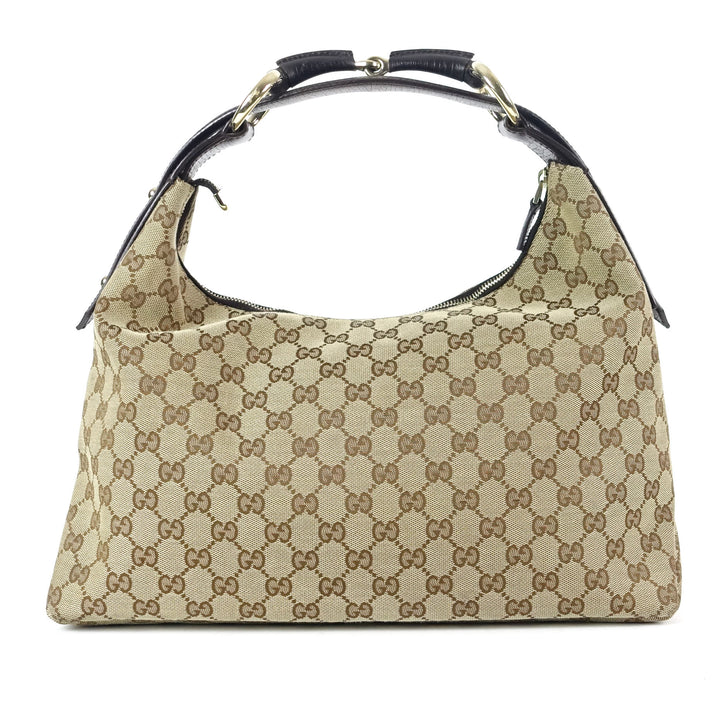 monogram canvas horsebit hobo bag