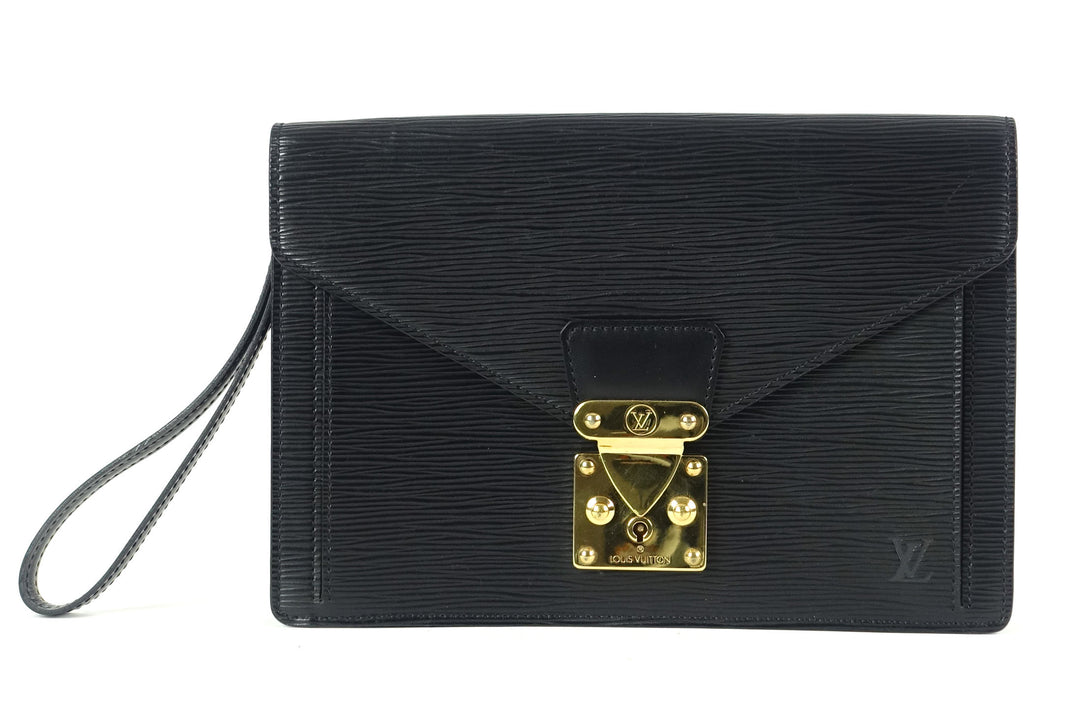 sellier dragonne epi leather clutch bag
