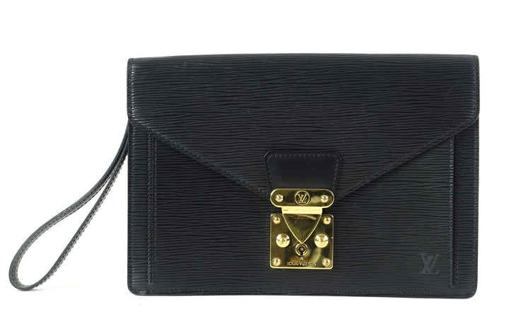 sellier dragonne epi leather clutch bag