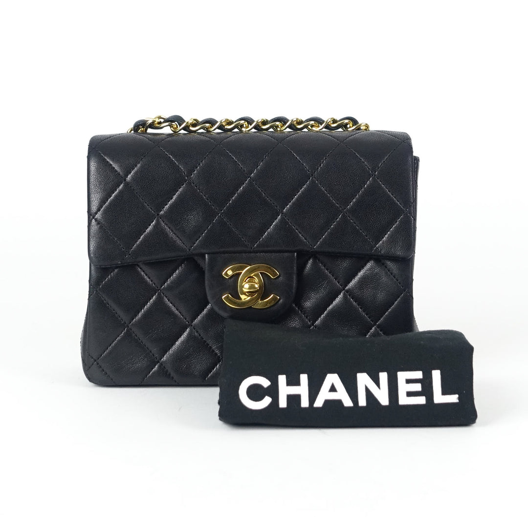 quilted lambskin leather shoulder bag