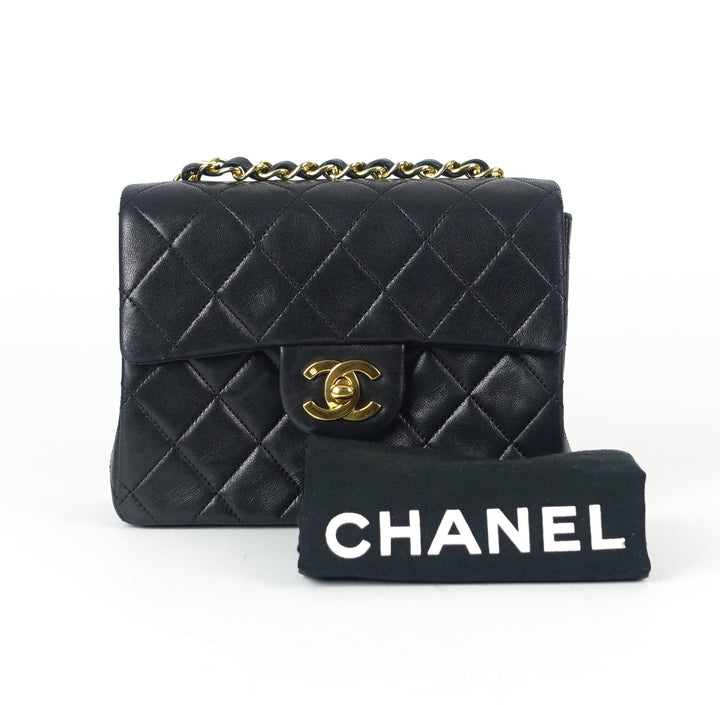 quilted lambskin leather shoulder bag
