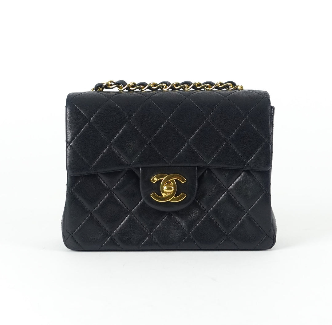 quilted lambskin leather shoulder bag