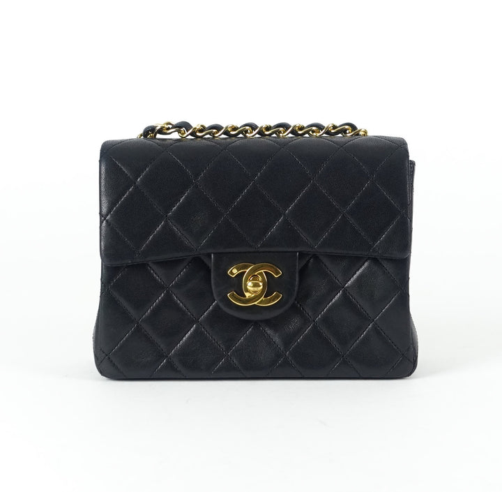 quilted lambskin leather shoulder bag