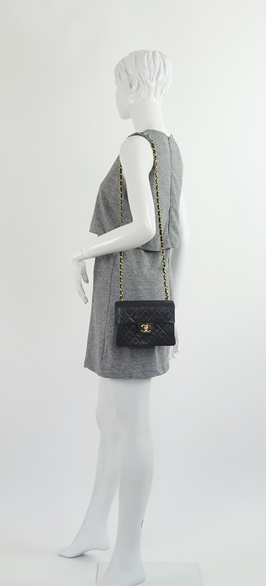 quilted lambskin leather shoulder bag