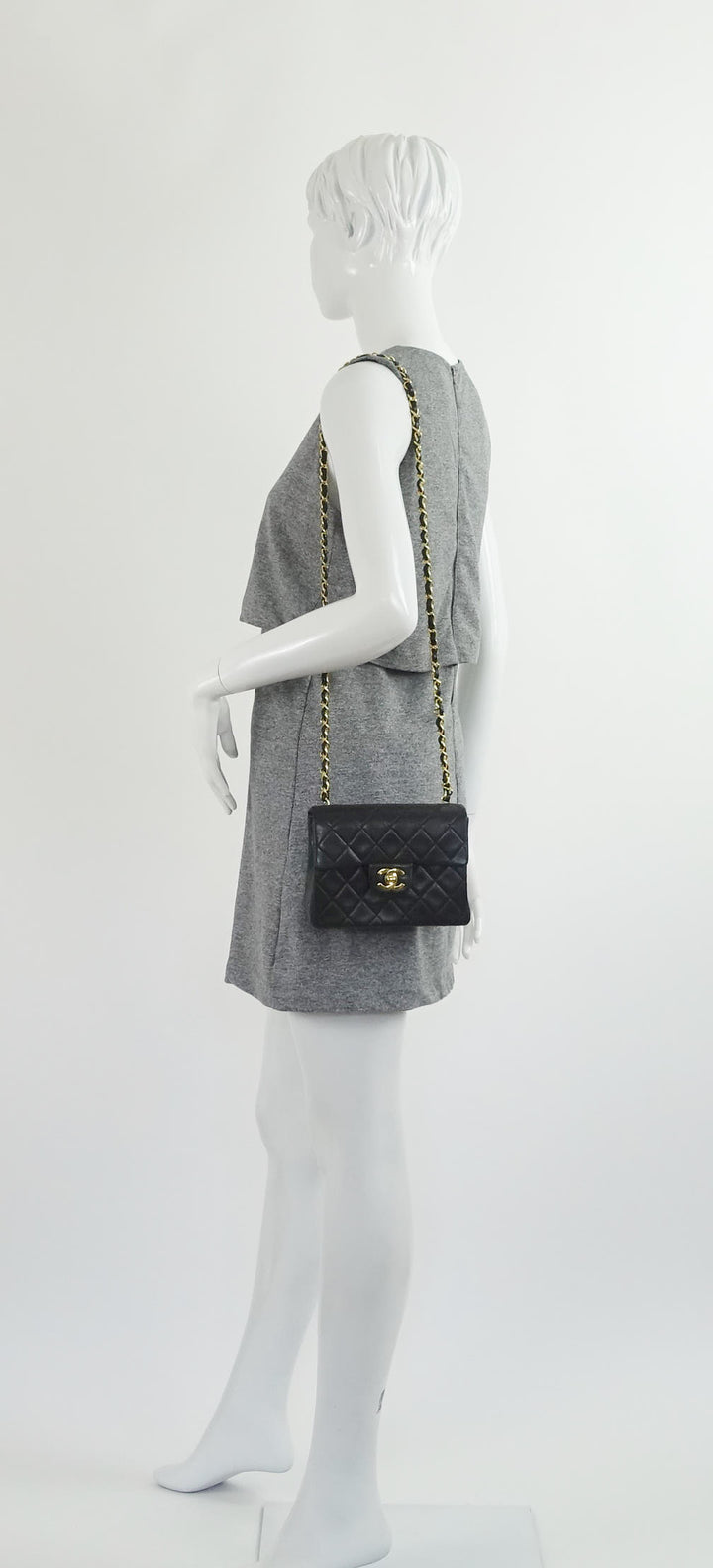 quilted lambskin leather shoulder bag