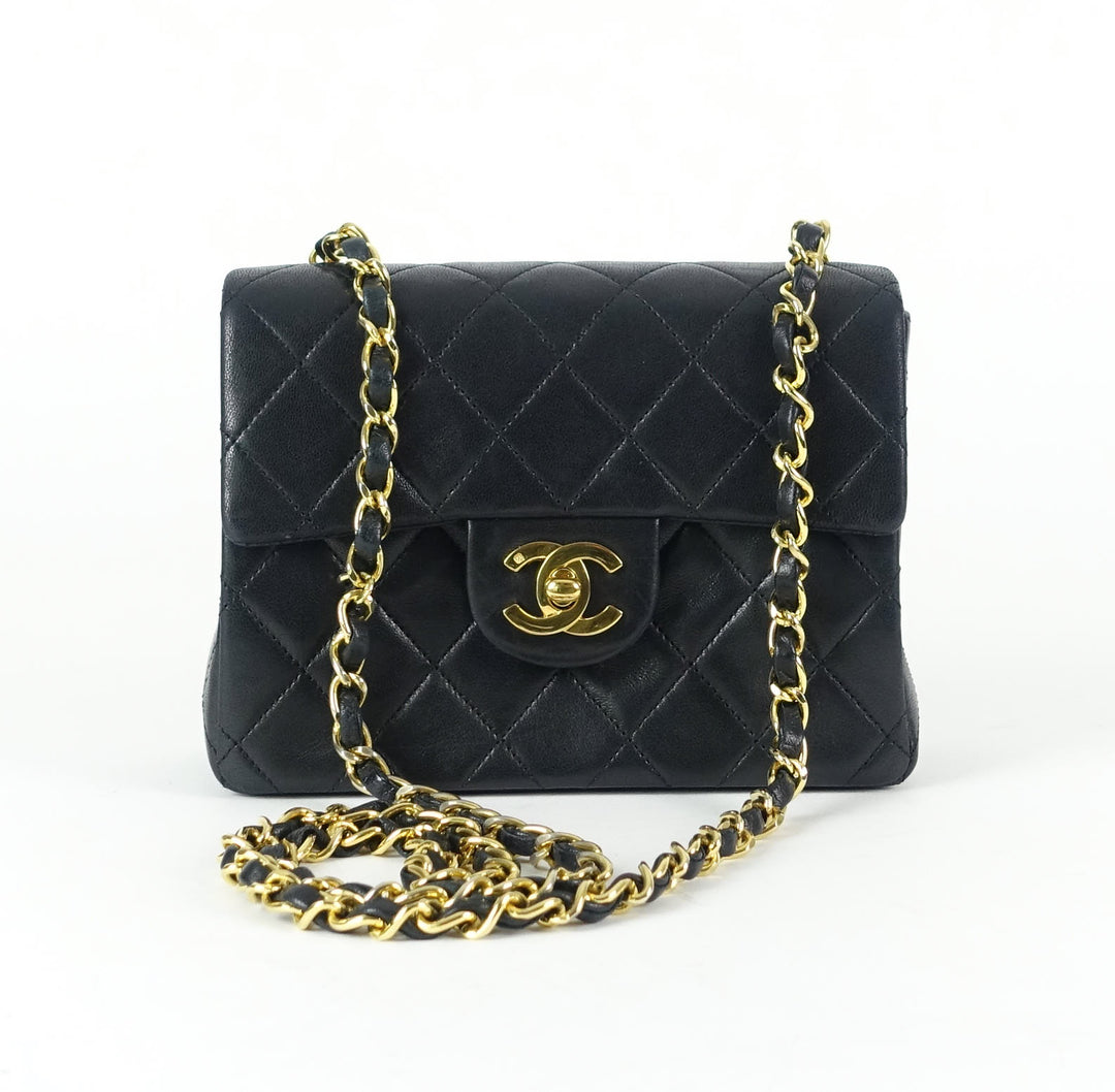 quilted lambskin leather shoulder bag