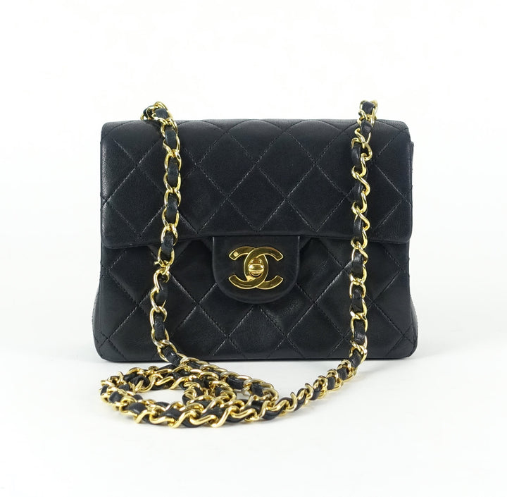 quilted lambskin leather shoulder bag