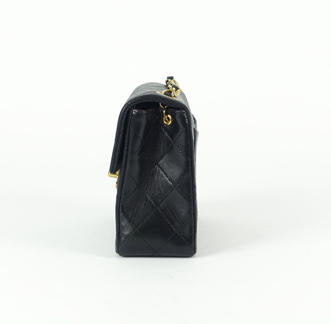 quilted lambskin leather shoulder bag