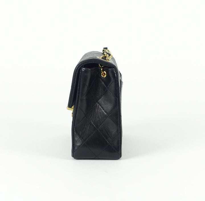 quilted lambskin leather shoulder bag