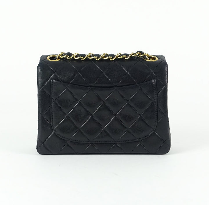 quilted lambskin leather shoulder bag