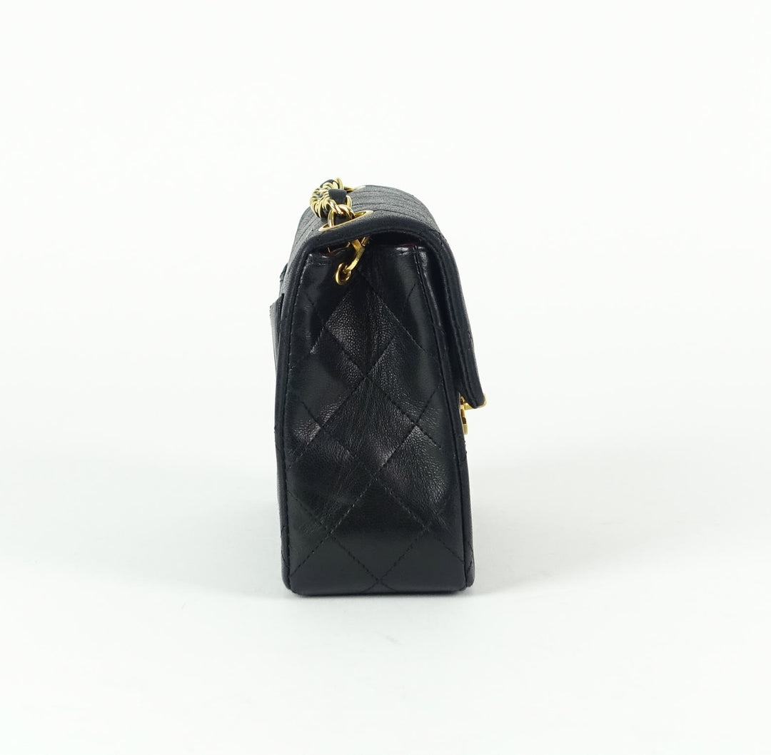quilted lambskin leather shoulder bag