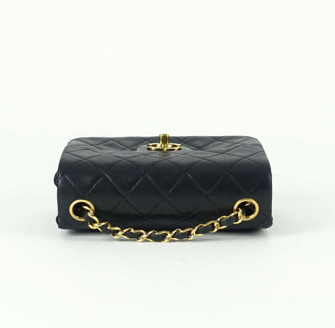 quilted lambskin leather shoulder bag