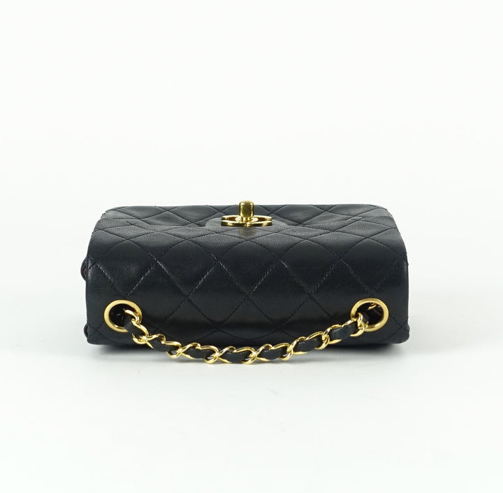 quilted lambskin leather shoulder bag