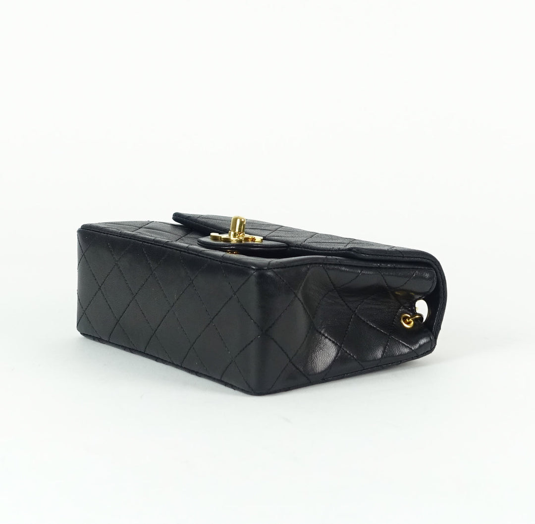 quilted lambskin leather shoulder bag