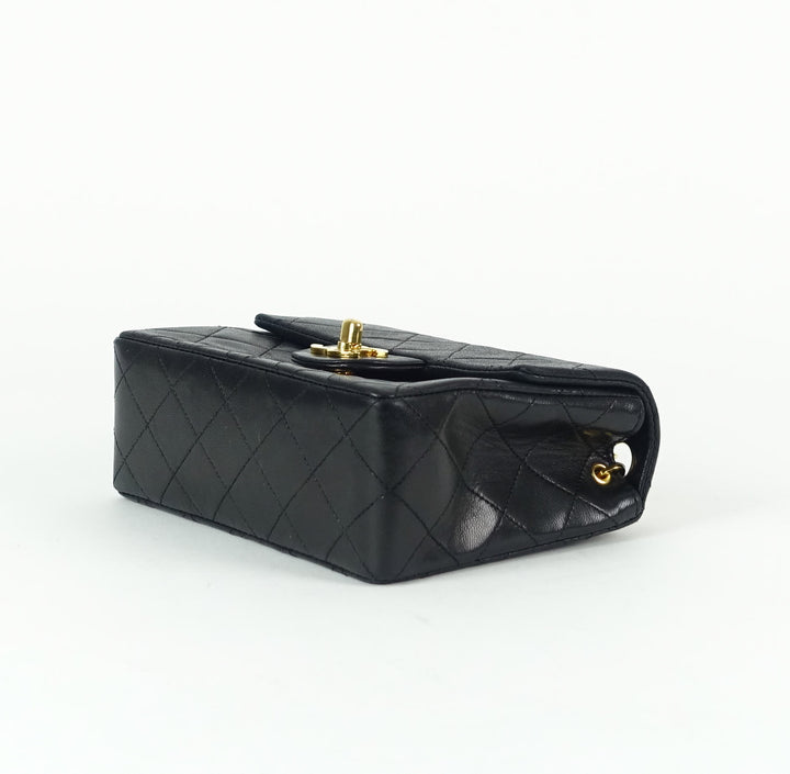 quilted lambskin leather shoulder bag