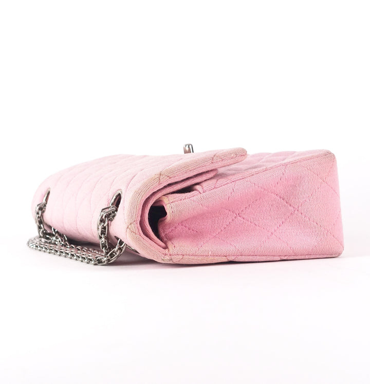 double flap quilted cotton shoulder bag